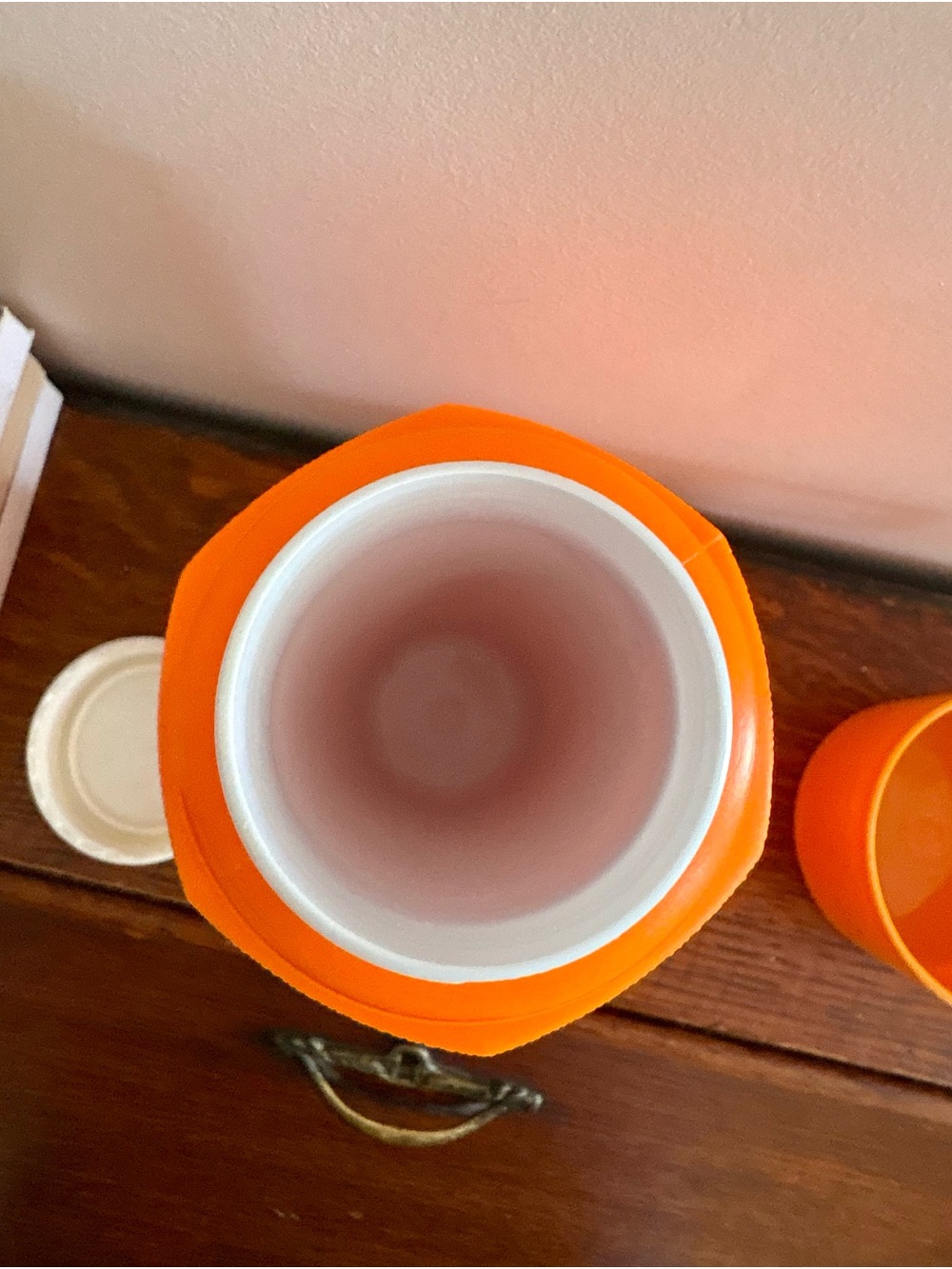 Vintage Bright Orange Insulated Thermos with Cup - Picture 4 of 4